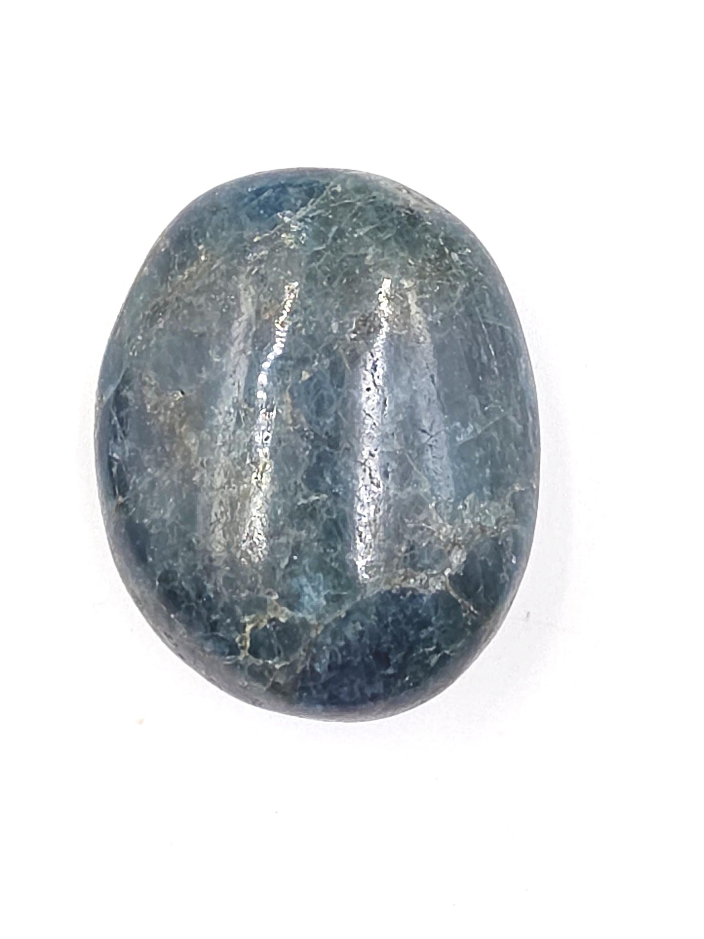 Blue Apatite Palm Stone - Motivation & Focus Healing Crystal - 90g