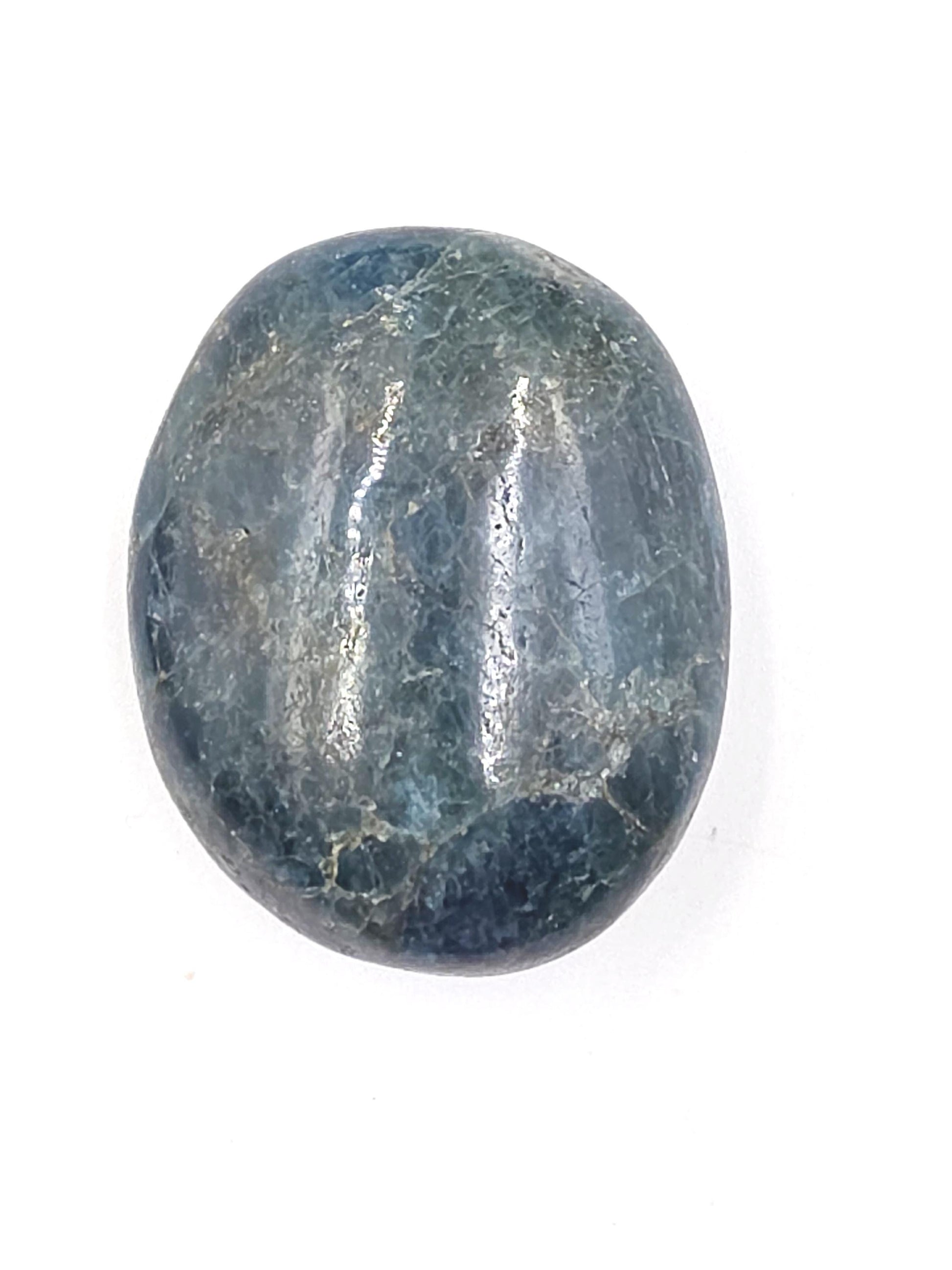 Blue Apatite Palm Stone - Motivation & Focus Healing Crystal - 90g