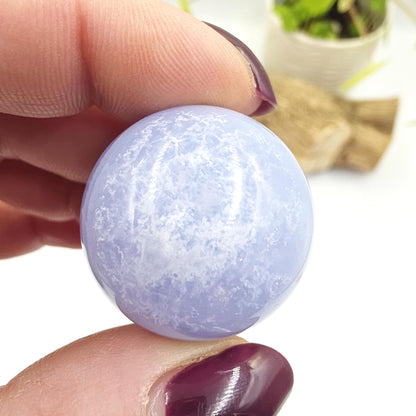 High Grade Blue Lace Agate Sphere – Calm Communication, Emotional Peace & Soothing Energy Crystal, 29mm