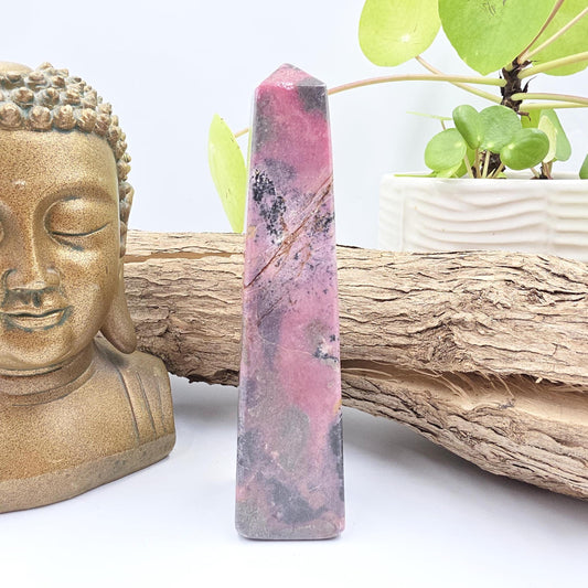 Rhodonite Tower – Emotional Healing, Compassion & Heart Strength Crystal, 380g