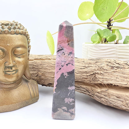 Rhodonite Tower – Emotional Healing, Compassion & Heart Strength Crystal, 380g