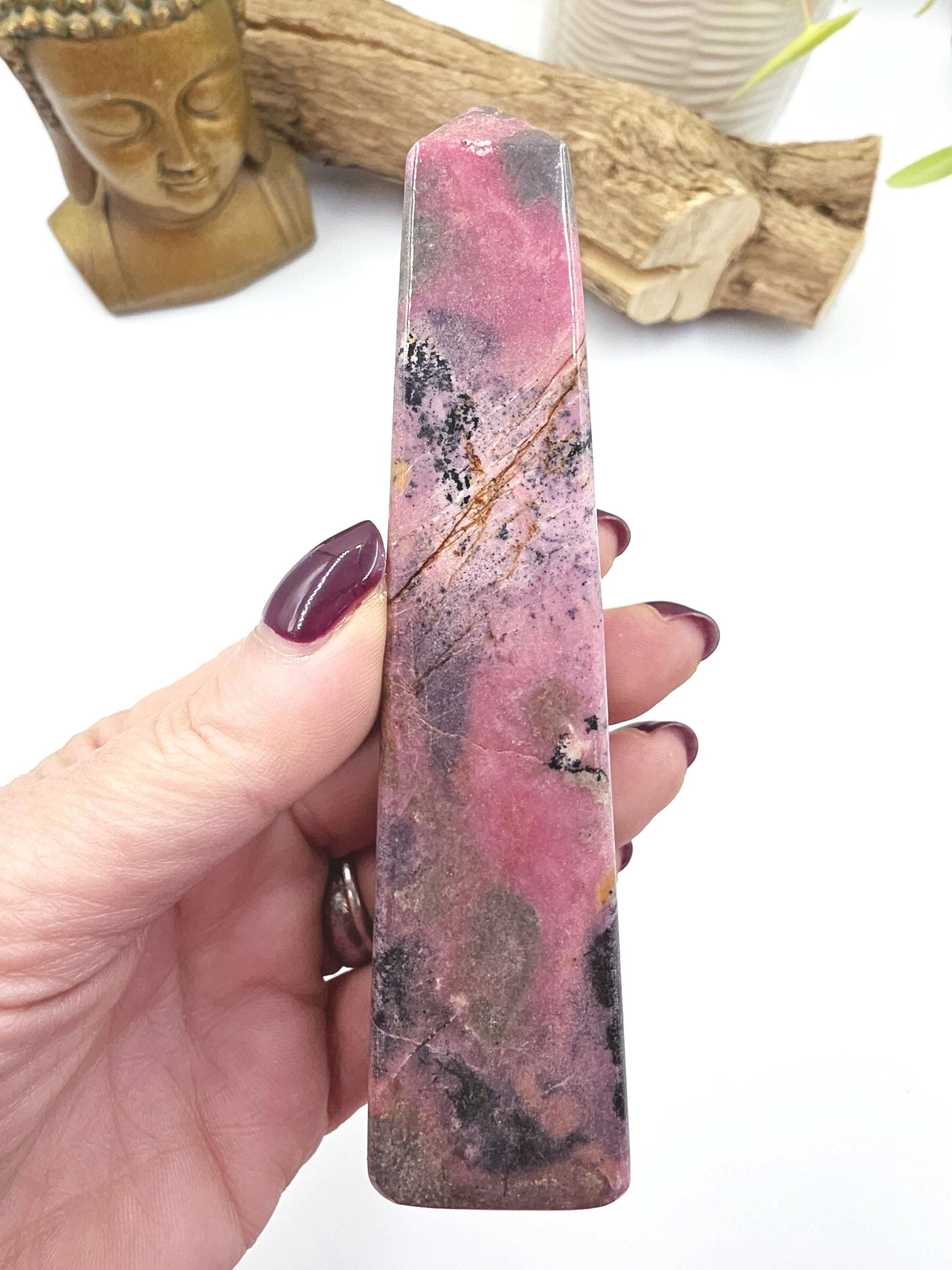 Rhodonite Tower – Emotional Healing, Compassion & Heart Strength Crystal, 380g