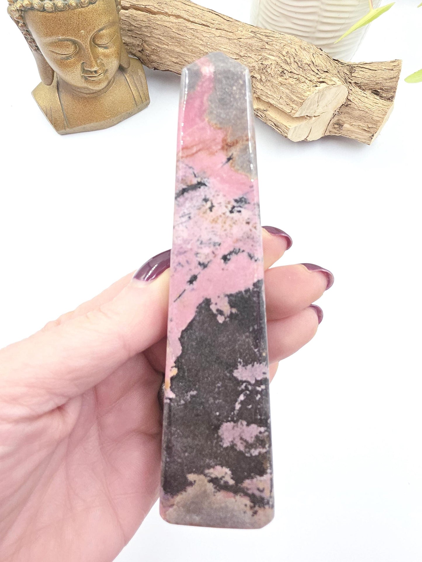 Rhodonite Tower – Emotional Healing, Compassion & Heart Strength Crystal, 380g
