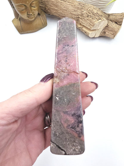 Rhodonite Tower – Emotional Healing, Compassion & Heart Strength Crystal, 380g