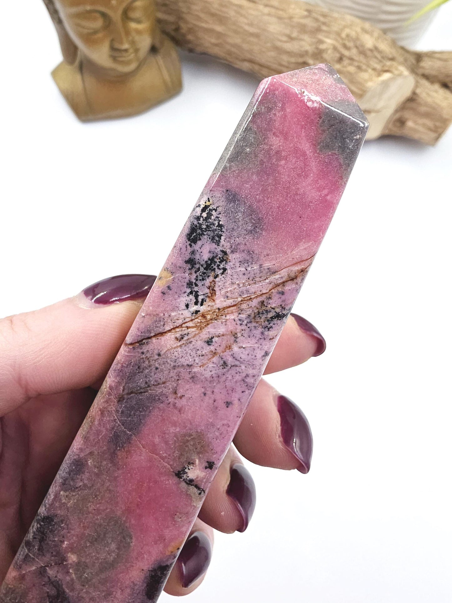 Rhodonite Tower – Emotional Healing, Compassion & Heart Strength Crystal, 380g