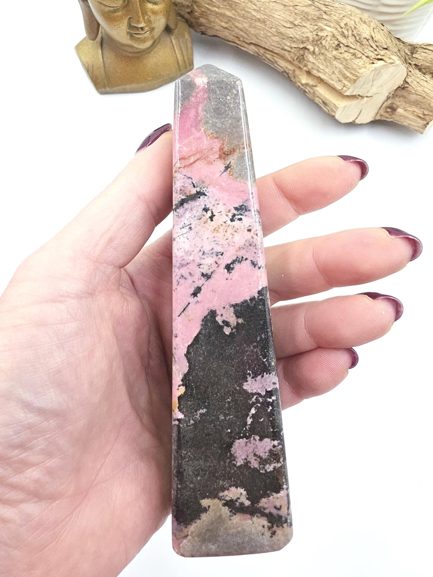 Rhodonite Tower – Emotional Healing, Compassion & Heart Strength Crystal, 380g