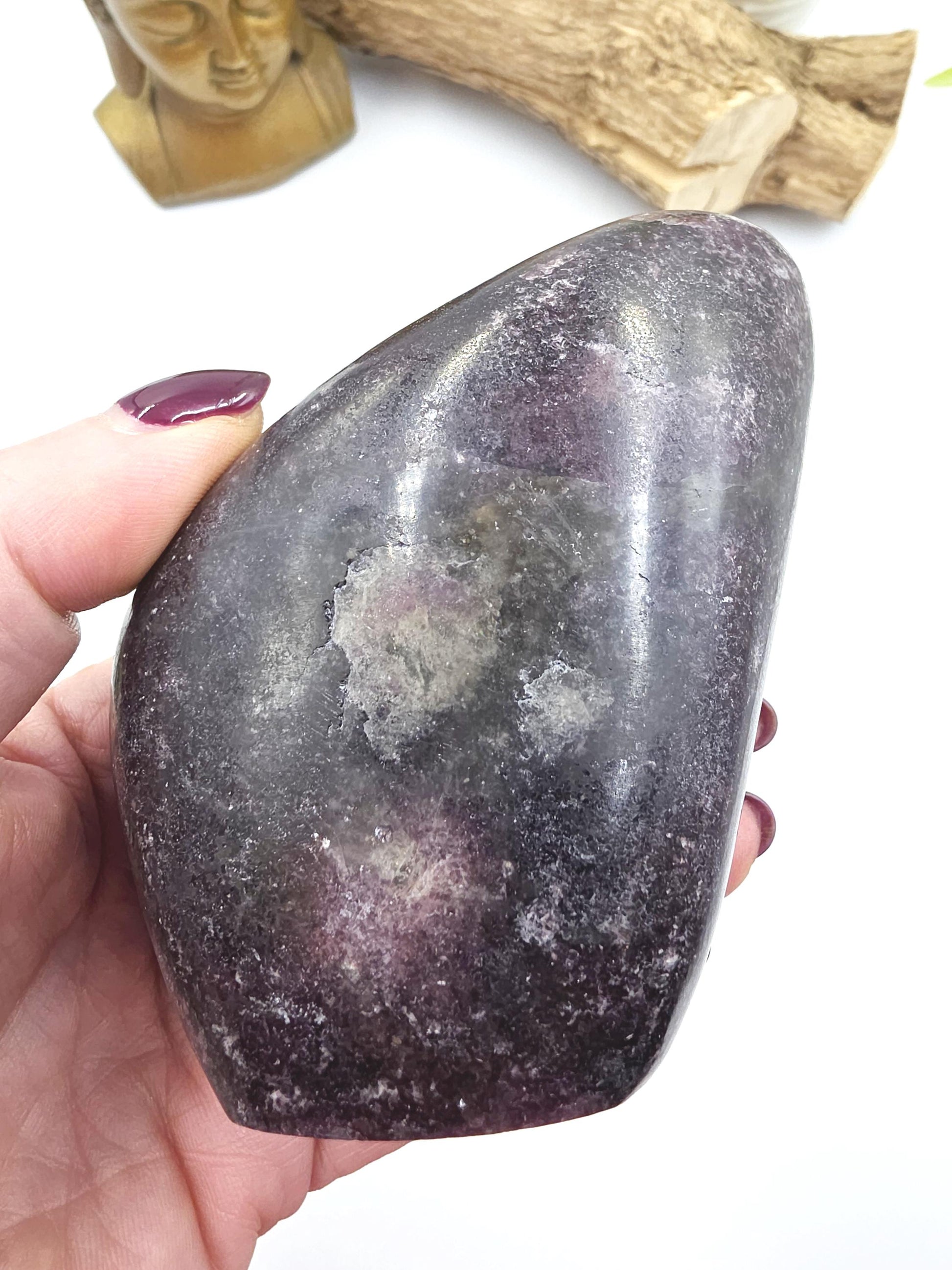Dark Lepidolite Freeform – Stress Relief, Emotional Balance & Calming Healing Crystal, 665g