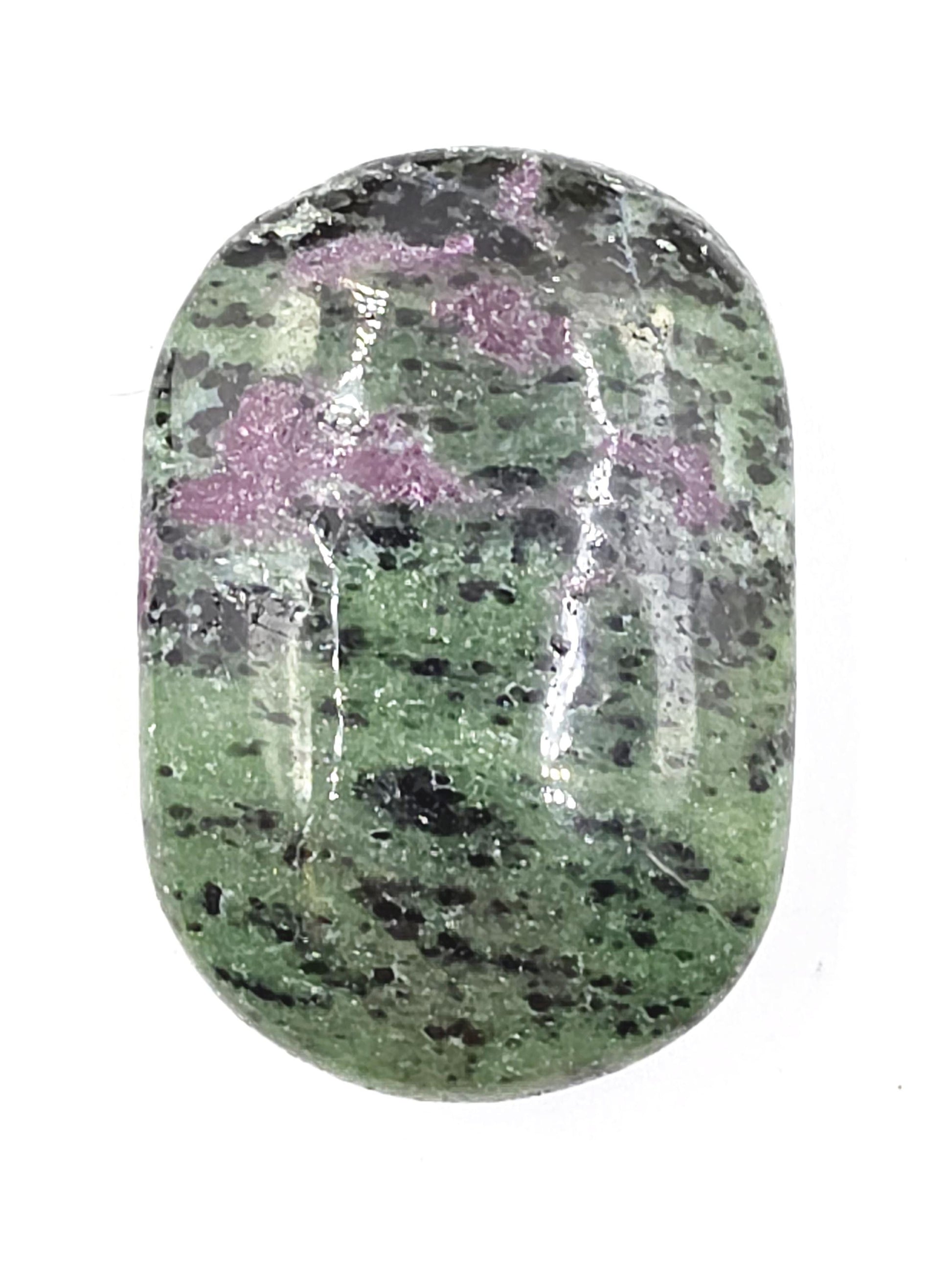Ruby in Zoisite Palm Stone - Heart Chakra & Vitality Healing Crystal - 85g
