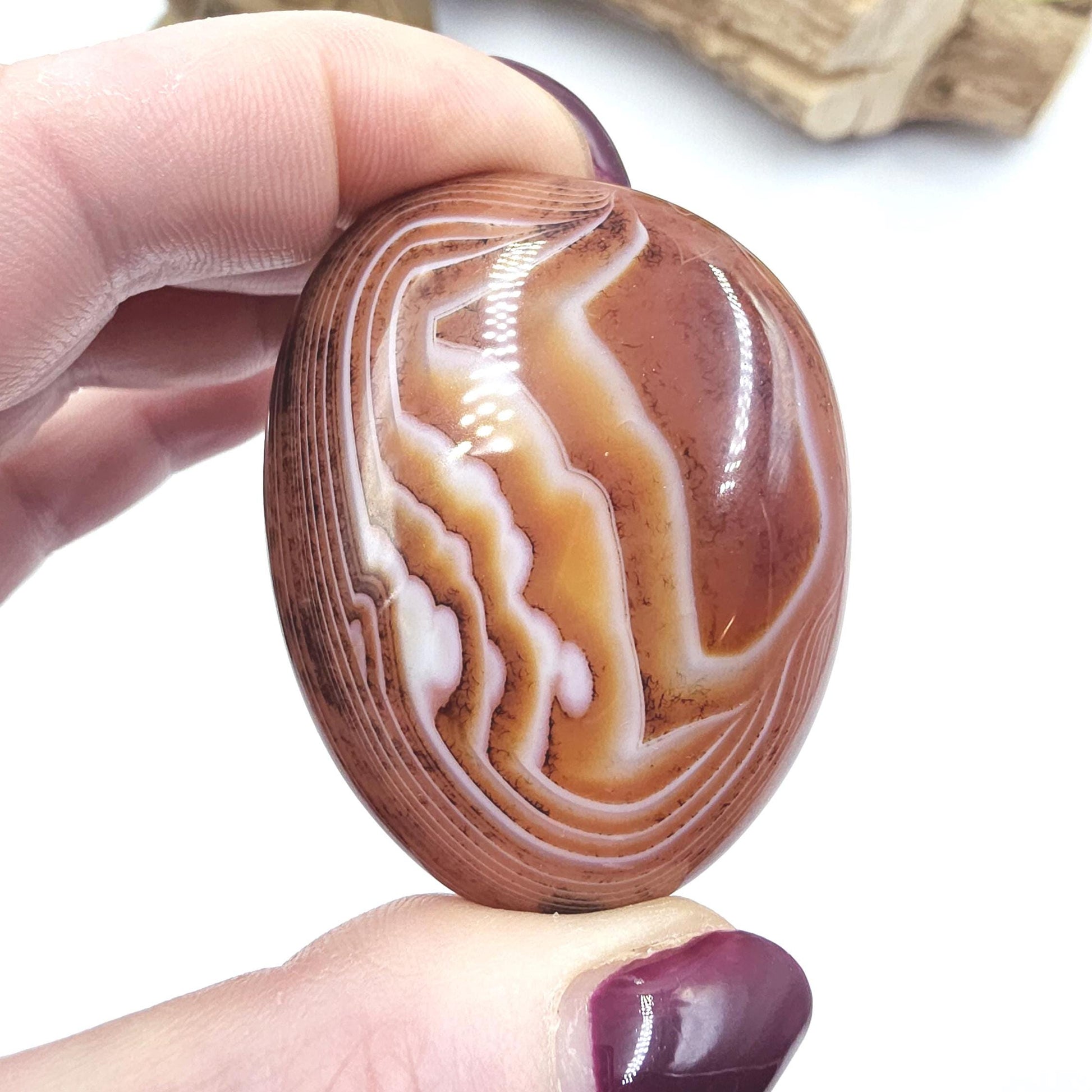 Carnelian Palm Stone - Vitality & Creative Healing Crystal - 80g