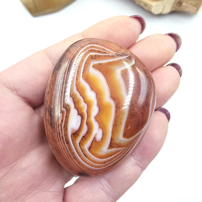 Carnelian Palm Stone - Vitality & Creative Healing Crystal - 80g