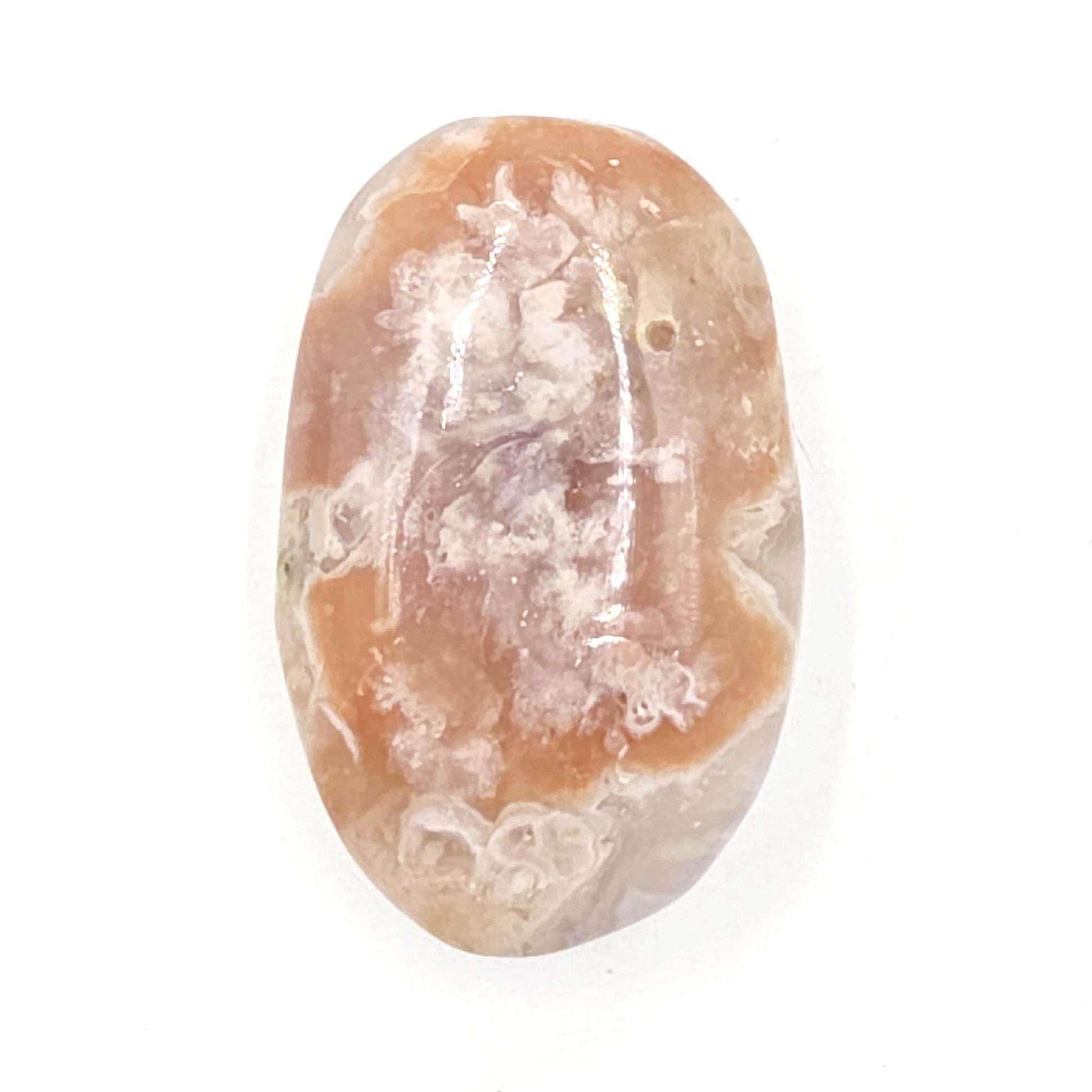 Flower Agate (Sakura) Palm Stone - Growth, Creativity & Emotional Healing Crystal, 35g
