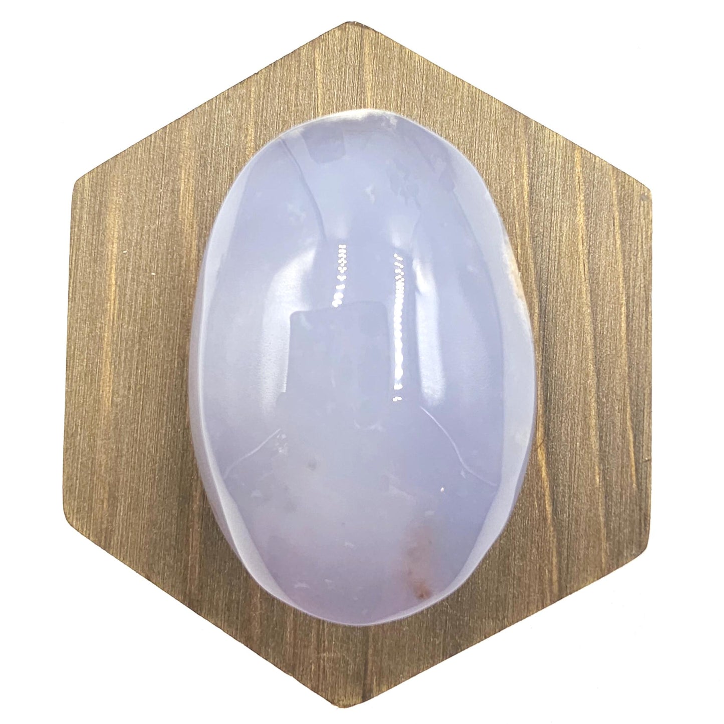 Blue Chalcedony Palm Stone - Calming & Communication Healing Crystal, 95g