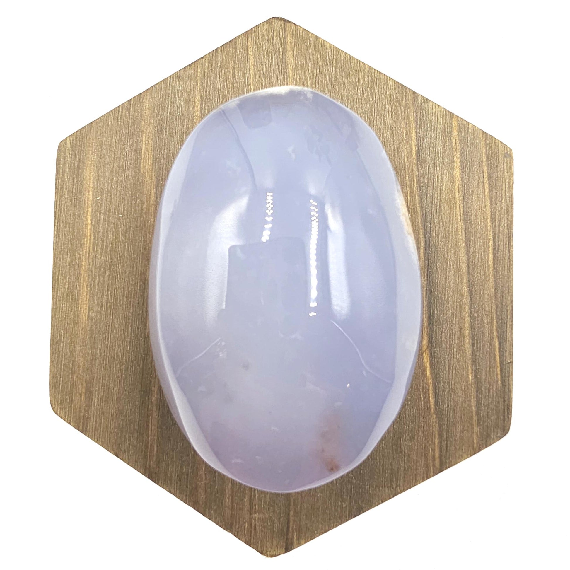 Blue Chalcedony Palm Stone - Calming & Communication Healing Crystal, 95g