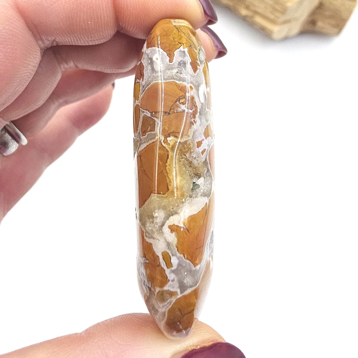 Brecciated Agate Palm Stone with Drusy – Grounding Strength, Stability & Sparkling Earth Energy Crystal, 75g