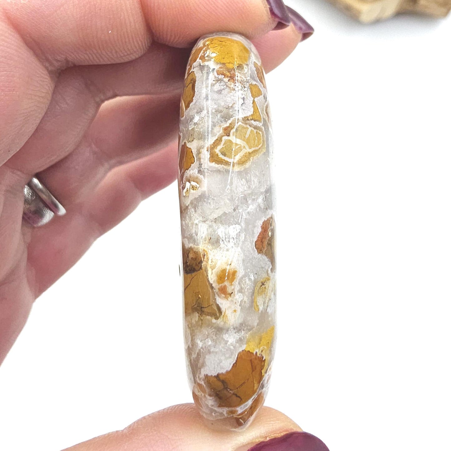 Brecciated Agate Palm Stone with Drusy – Grounding Strength, Stability & Sparkling Earth Energy Crystal, 75g