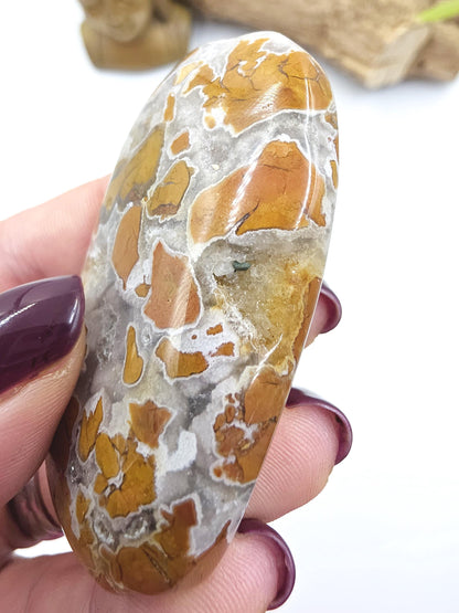 Brecciated Agate Palm Stone with Drusy – Grounding Strength, Stability & Sparkling Earth Energy Crystal, 75g