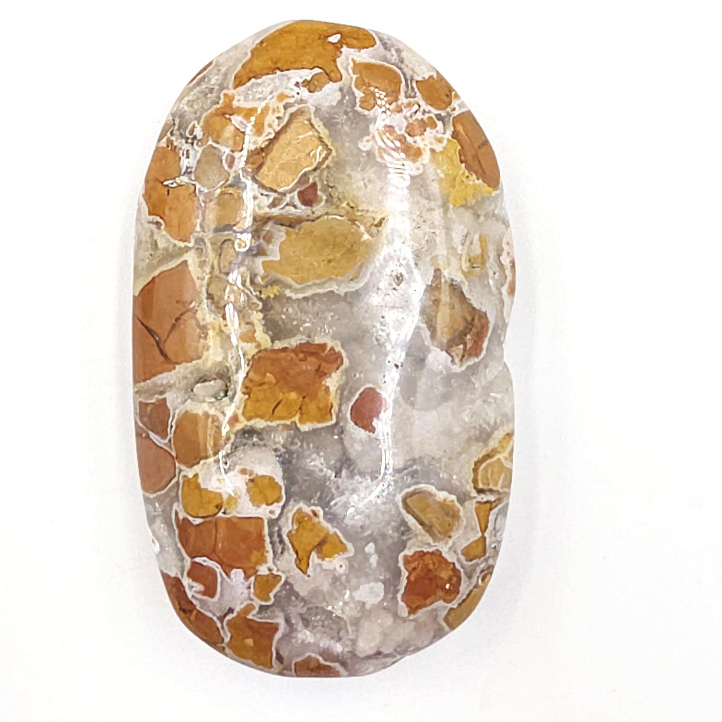 Brecciated Agate Palm Stone with Drusy – Grounding Strength, Stability & Sparkling Earth Energy Crystal, 75g