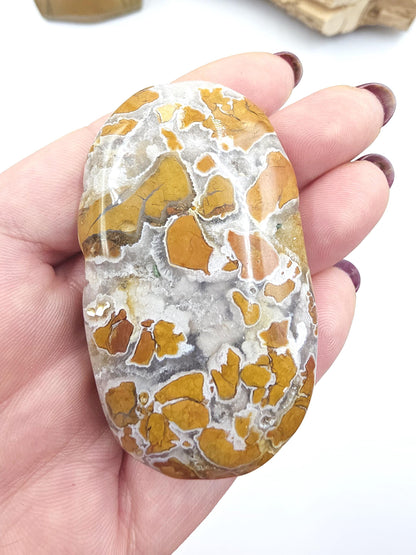 Brecciated Agate Palm Stone with Drusy – Grounding Strength, Stability & Sparkling Earth Energy Crystal, 75g
