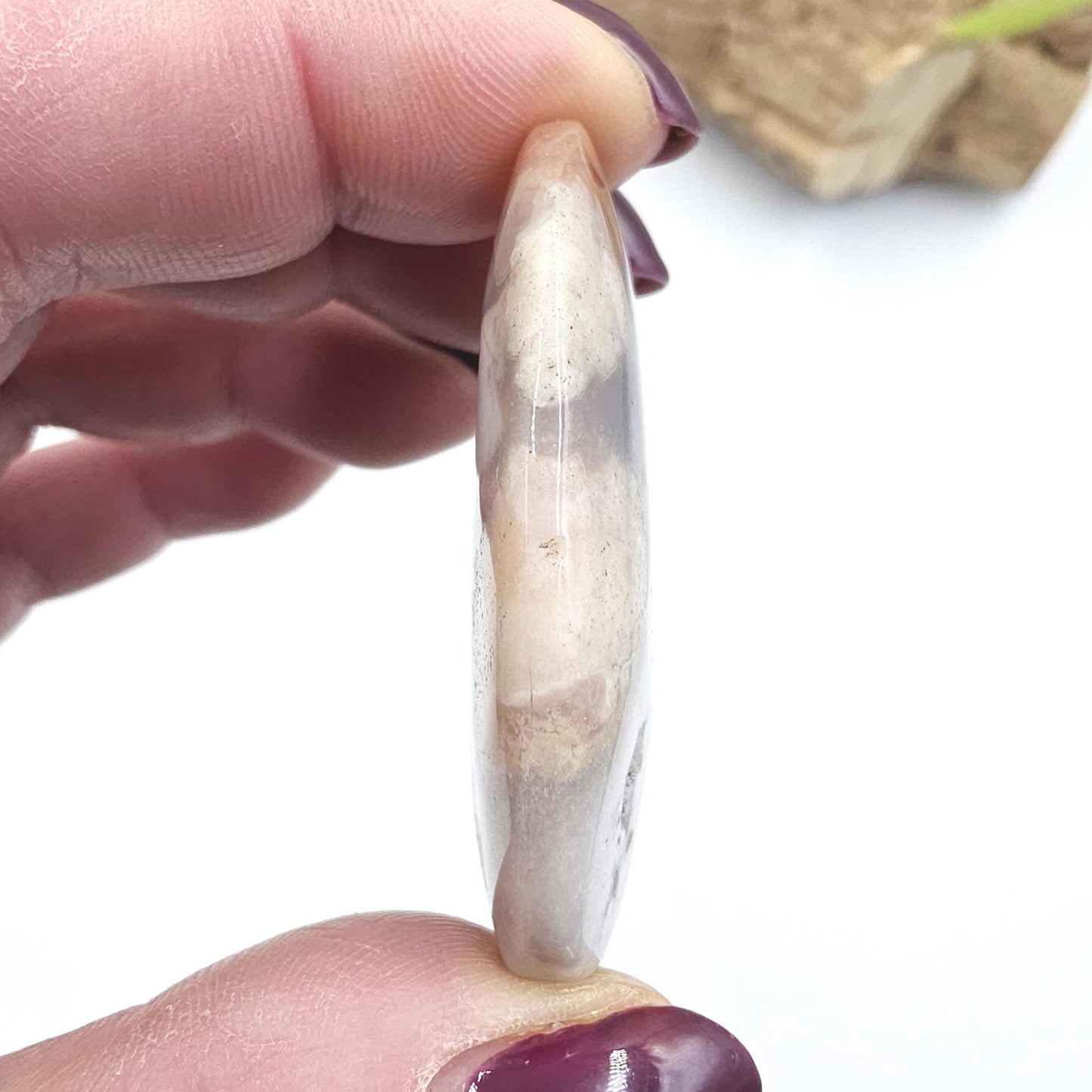 Little Flower Agate (Sakura) Palm Stone - Growth, Creativity & Emotional Healing Crystal, 25g