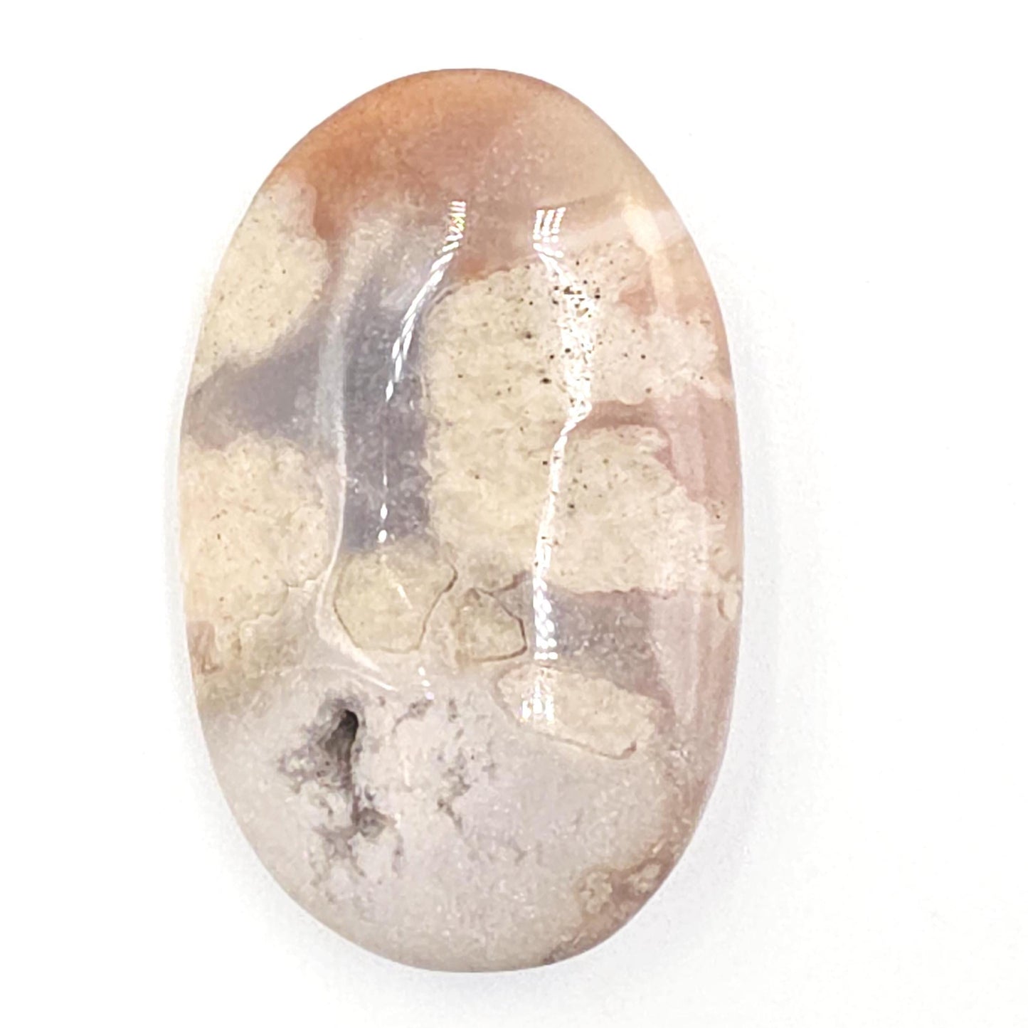 Little Flower Agate (Sakura) Palm Stone - Growth, Creativity & Emotional Healing Crystal, 25g