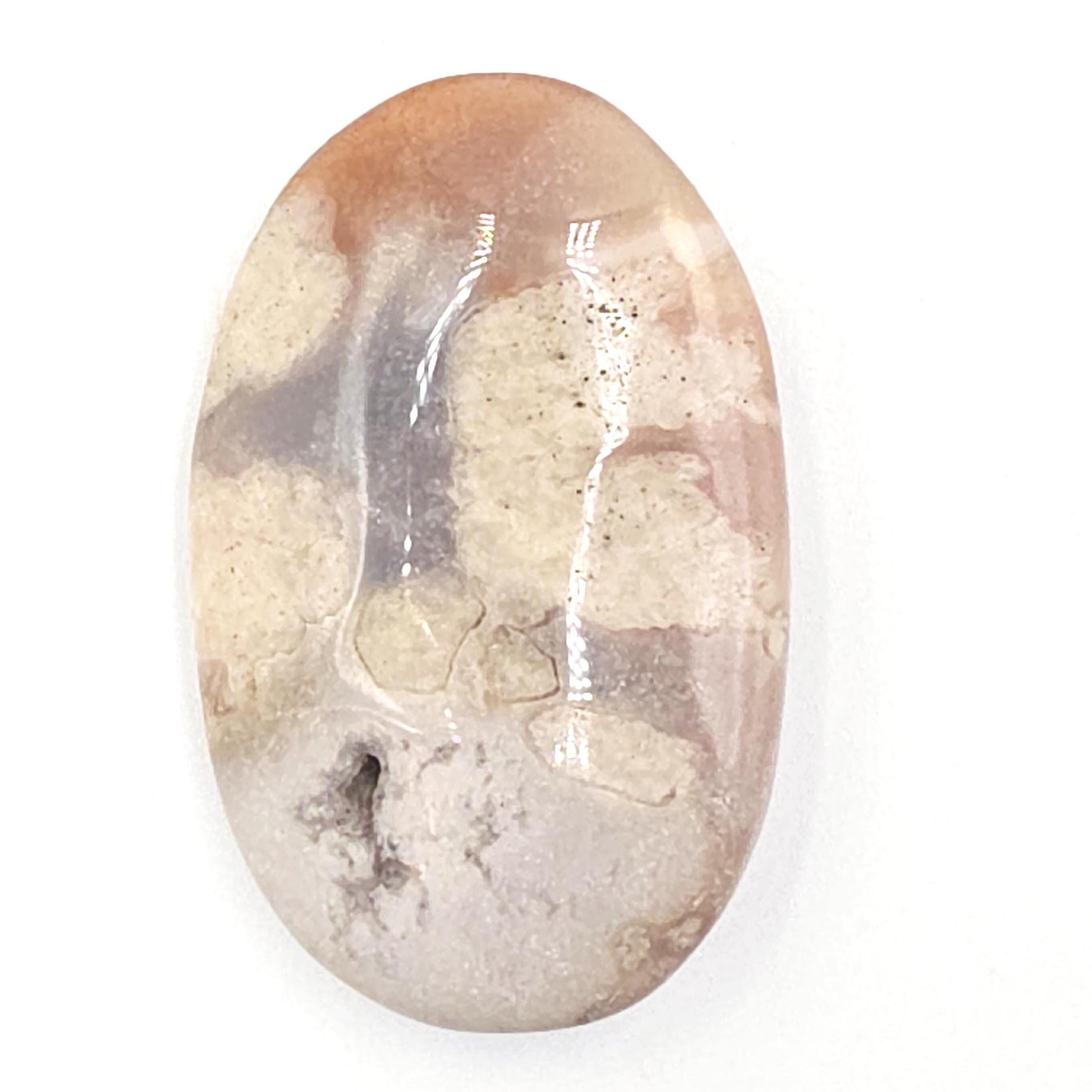 Little Flower Agate (Sakura) Palm Stone - Growth, Creativity & Emotional Healing Crystal, 25g