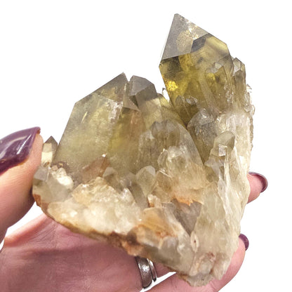 Raw Citrine Cluster with Stand – Abundance, Positivity & Uplifting Solar Energy Crystal, 435g