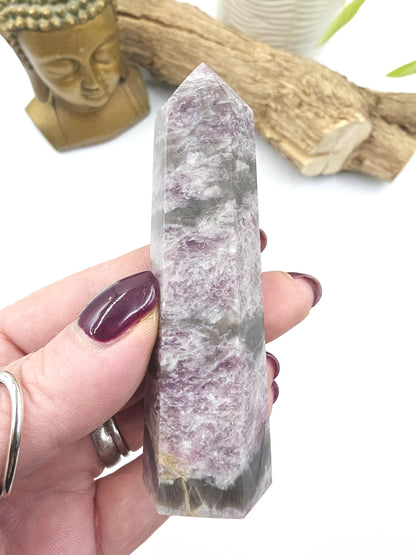 Plum Blossom Tourmaline Tower (Rubellite) - Emotional Healing & Spiritual Growth Crystal Point - 100g