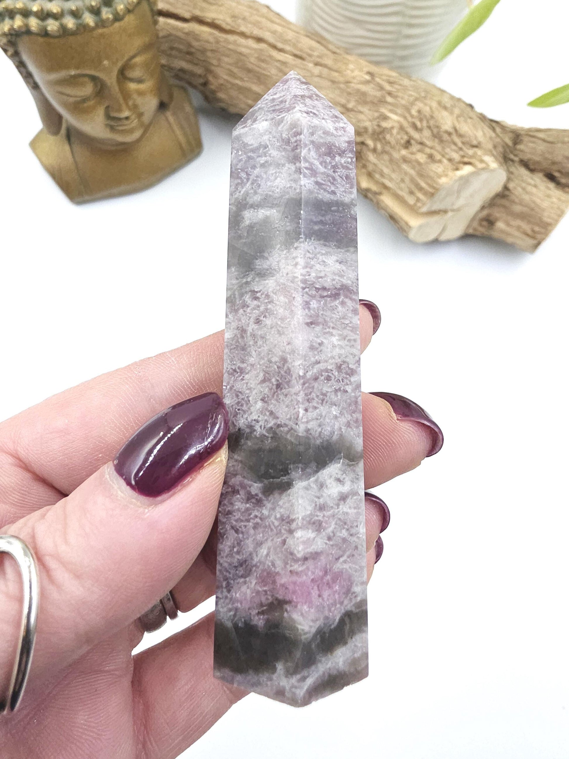 Plum Blossom Tourmaline Tower (Rubellite) - Emotional Healing & Spiritual Growth Crystal Point - 100g