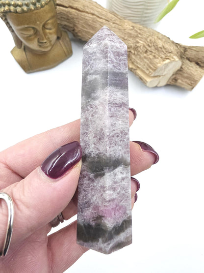 Plum Blossom Tourmaline Tower (Rubellite) - Emotional Healing & Spiritual Growth Crystal Point - 100g