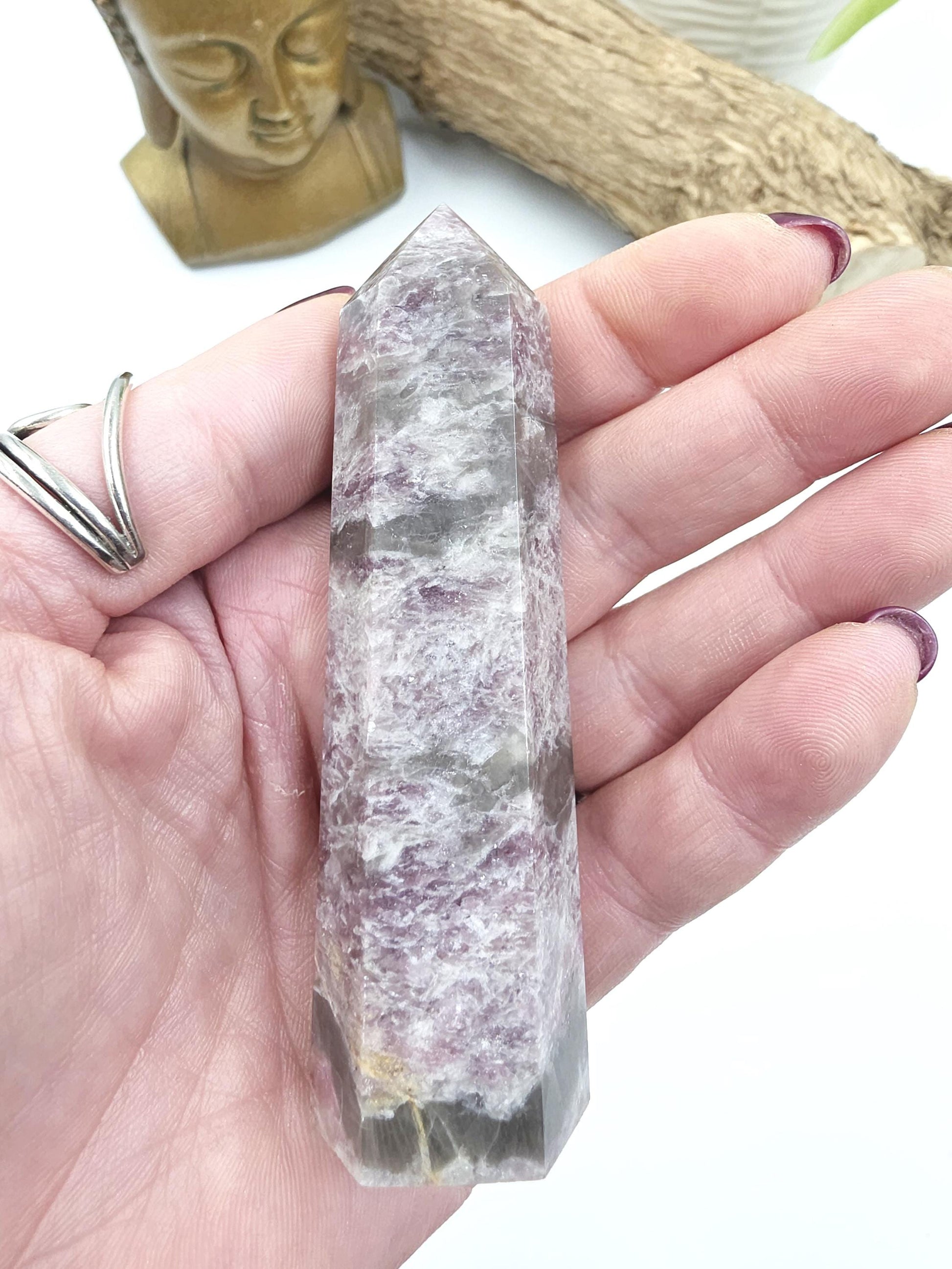 Plum Blossom Tourmaline Tower (Rubellite) - Emotional Healing & Spiritual Growth Crystal Point - 100g