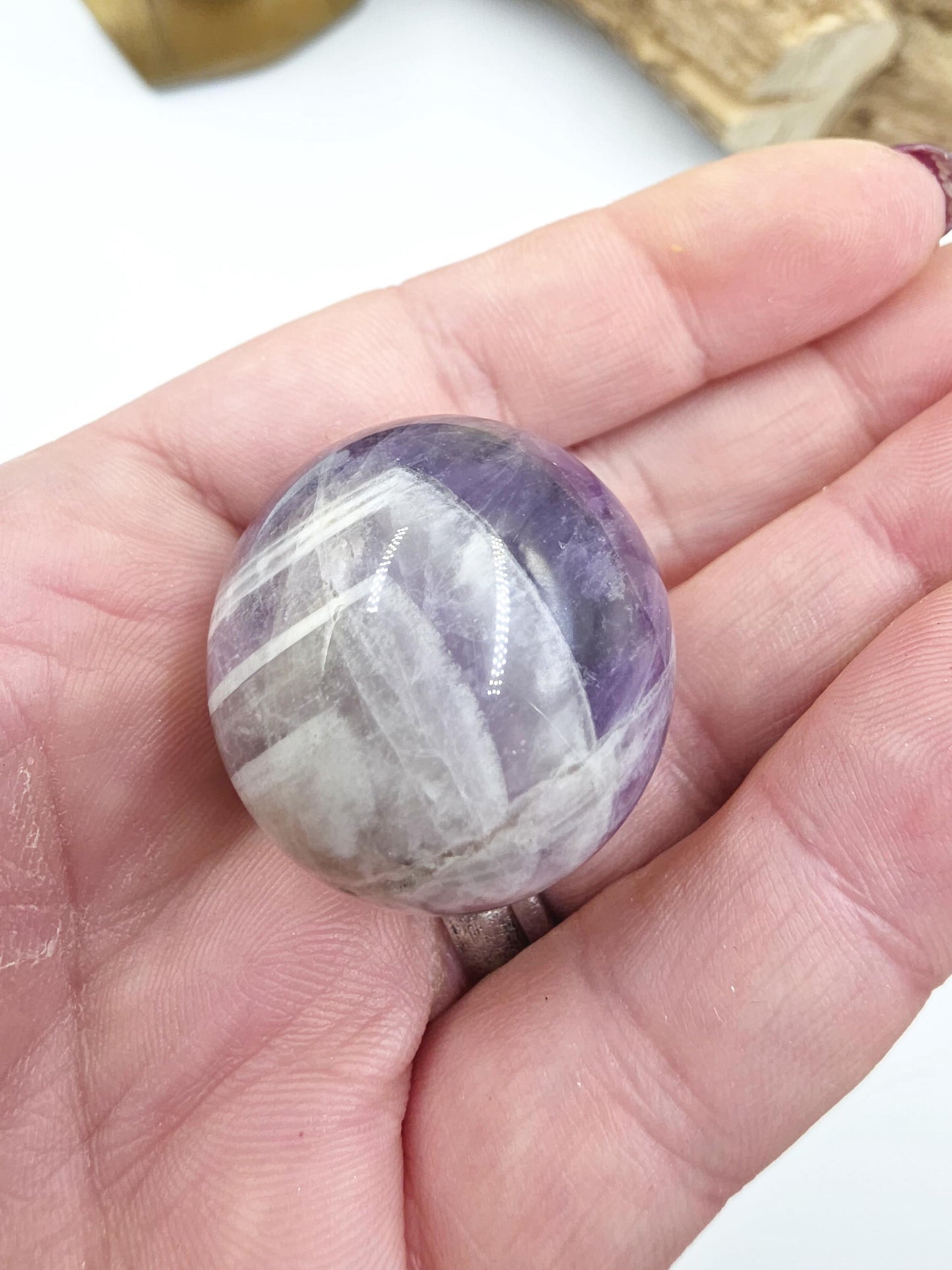 Dream Amethyst Mini Sphere - Peace, Protection & Spiritual Healing Crystal Ball, 30mm