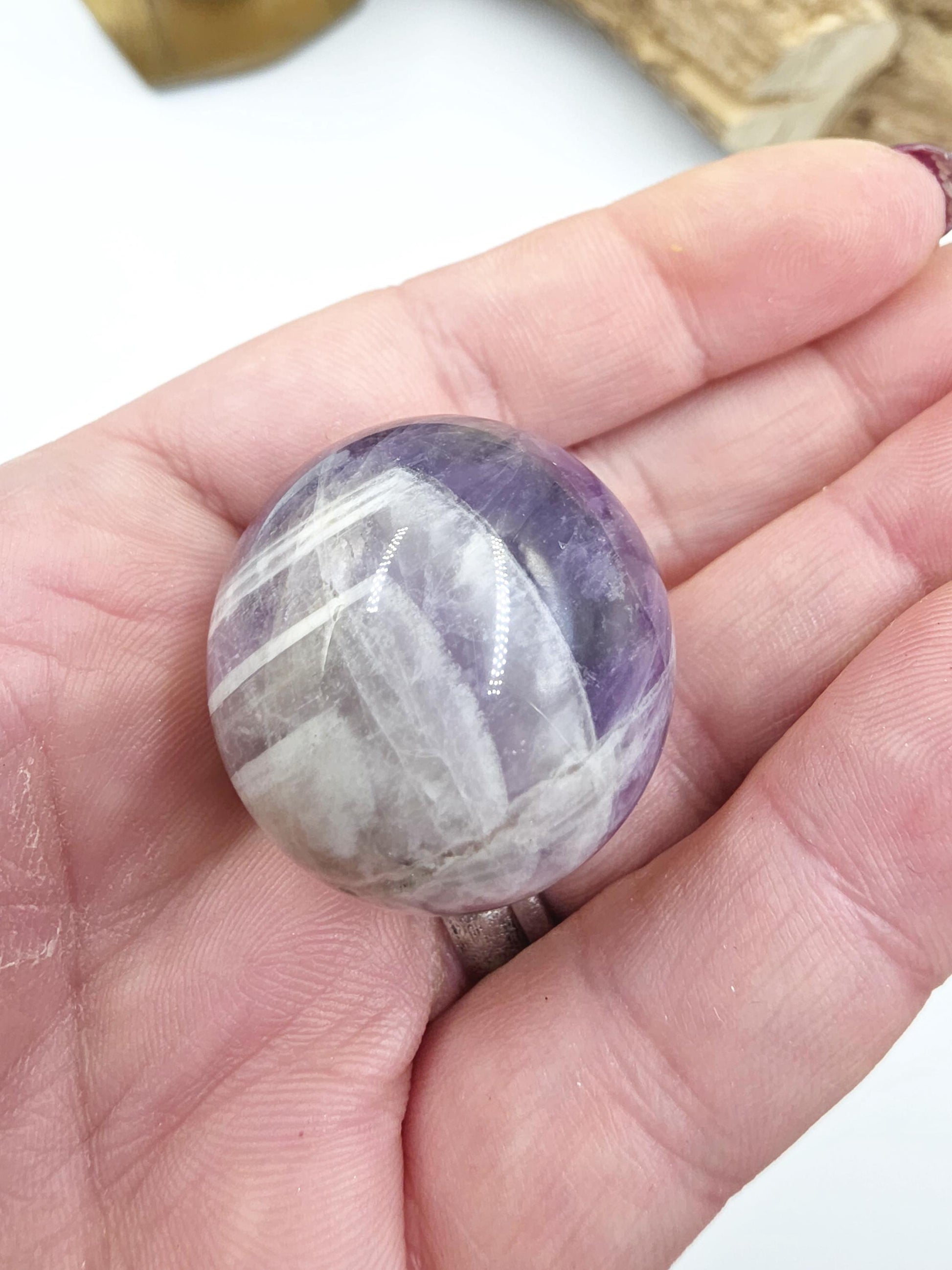 Dream Amethyst Mini Sphere - Peace, Protection & Spiritual Healing Crystal Ball, 30mm