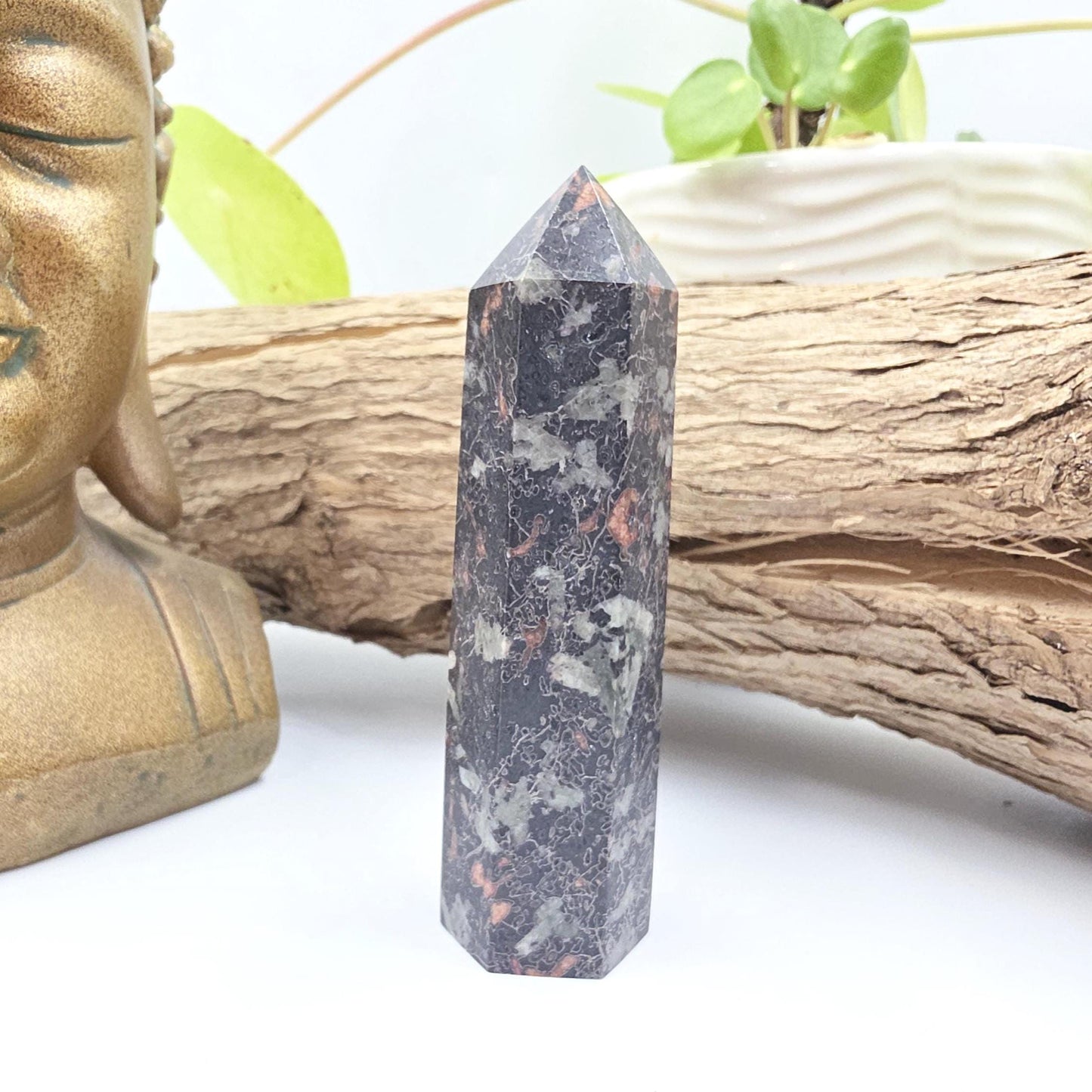 Plum Jade Tower – Emotional Balance, Calm Strength & Heart Healing Crystal Point, 8.5cm