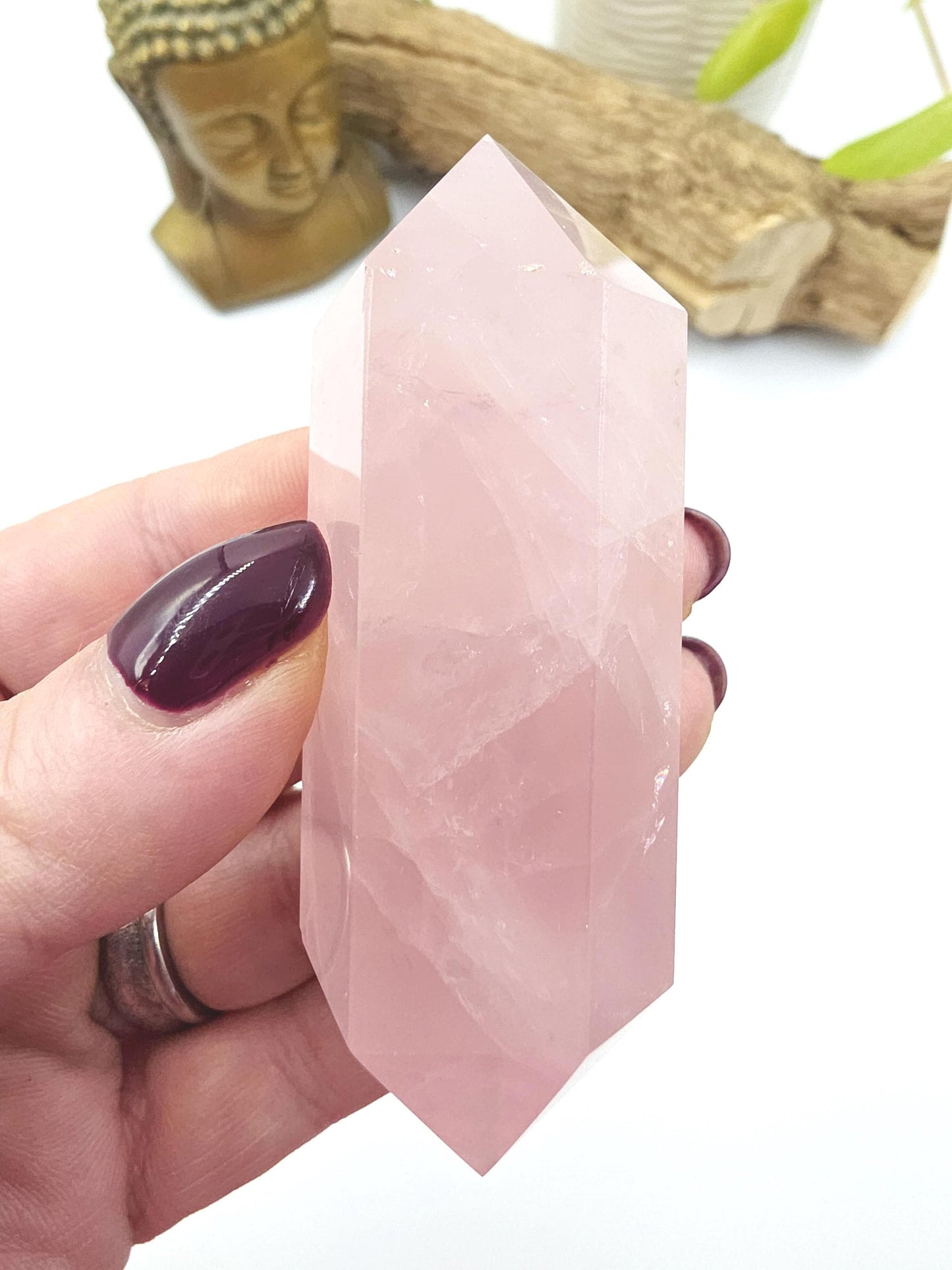 Chunky Rose Quartz Double Terminated Point – Self-Love, Healing & Heart Energy Crystal (Natural Imperfections), 105g