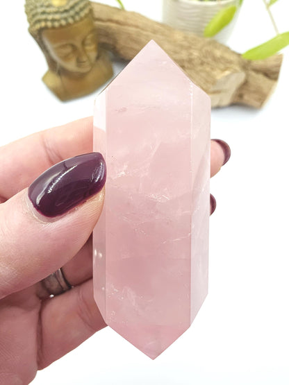 Chunky Rose Quartz Double Terminated Point – Self-Love, Healing & Heart Energy Crystal (Natural Imperfections), 105g