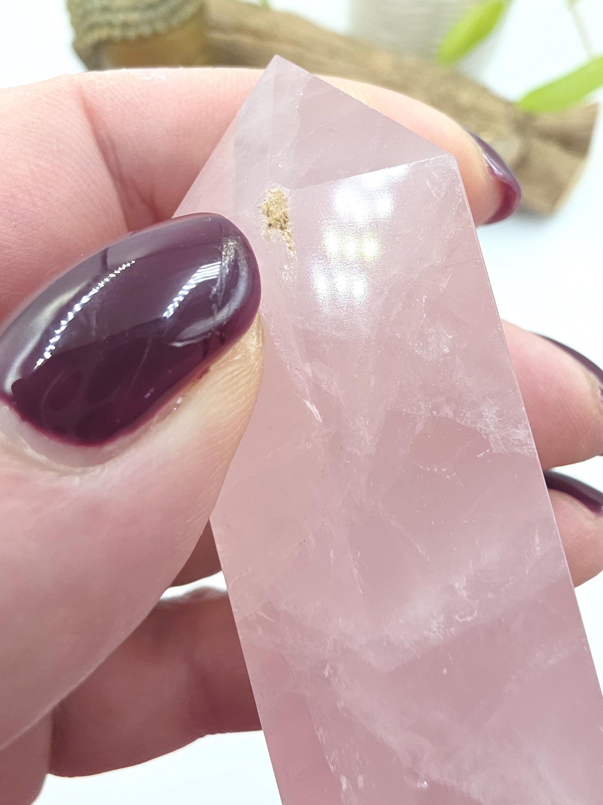 Chunky Rose Quartz Double Terminated Point – Self-Love, Healing & Heart Energy Crystal (Natural Imperfections), 105g