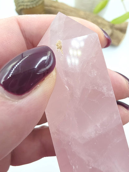 Chunky Rose Quartz Double Terminated Point – Self-Love, Healing & Heart Energy Crystal (Natural Imperfections), 105g