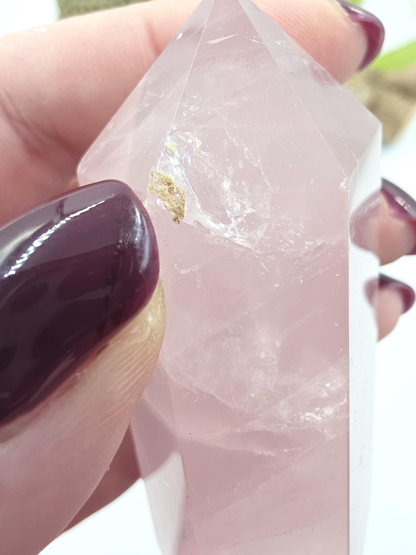 Chunky Rose Quartz Double Terminated Point – Self-Love, Healing & Heart Energy Crystal (Natural Imperfections), 105g