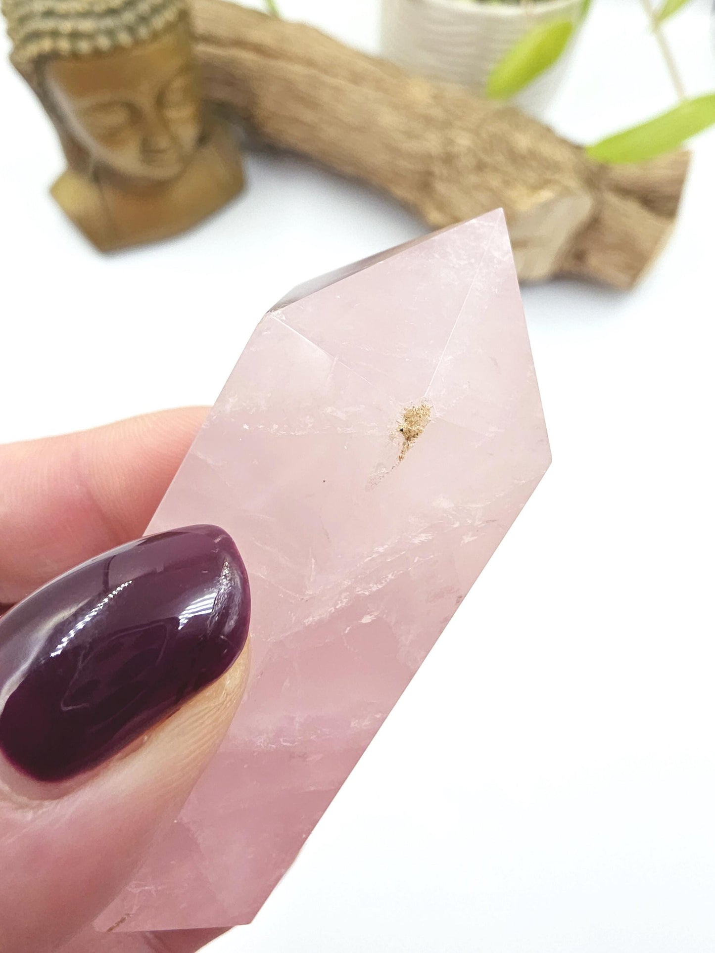 Chunky Rose Quartz Double Terminated Point – Self-Love, Healing & Heart Energy Crystal (Natural Imperfections), 105g