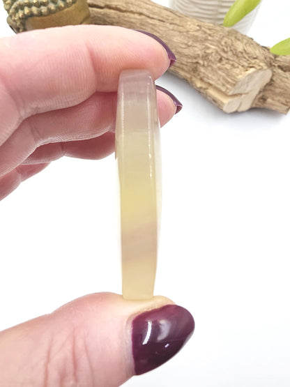 Yellow Fluorite Palm Stone - Focus and Clarity Healing Crystal, 50g