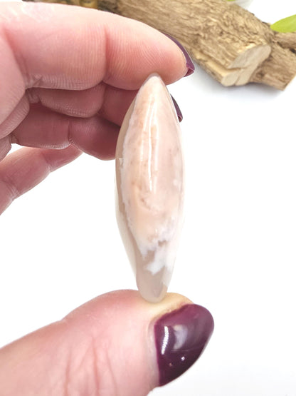 Flower Agate (Sakura) Palm Stone - Growth, Creativity & Emotional Healing Crystal - 40g