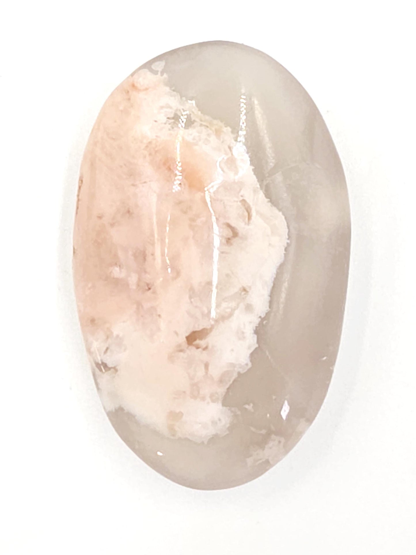 Flower Agate (Sakura) Palm Stone - Growth, Creativity & Emotional Healing Crystal - 40g