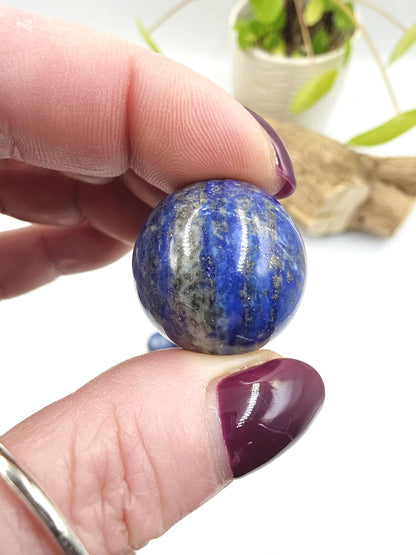 UV Reactive Lapis Lazuli Mini Spheres – Wisdom, Truth & Intuition Crystal Ball, 18-25+mm