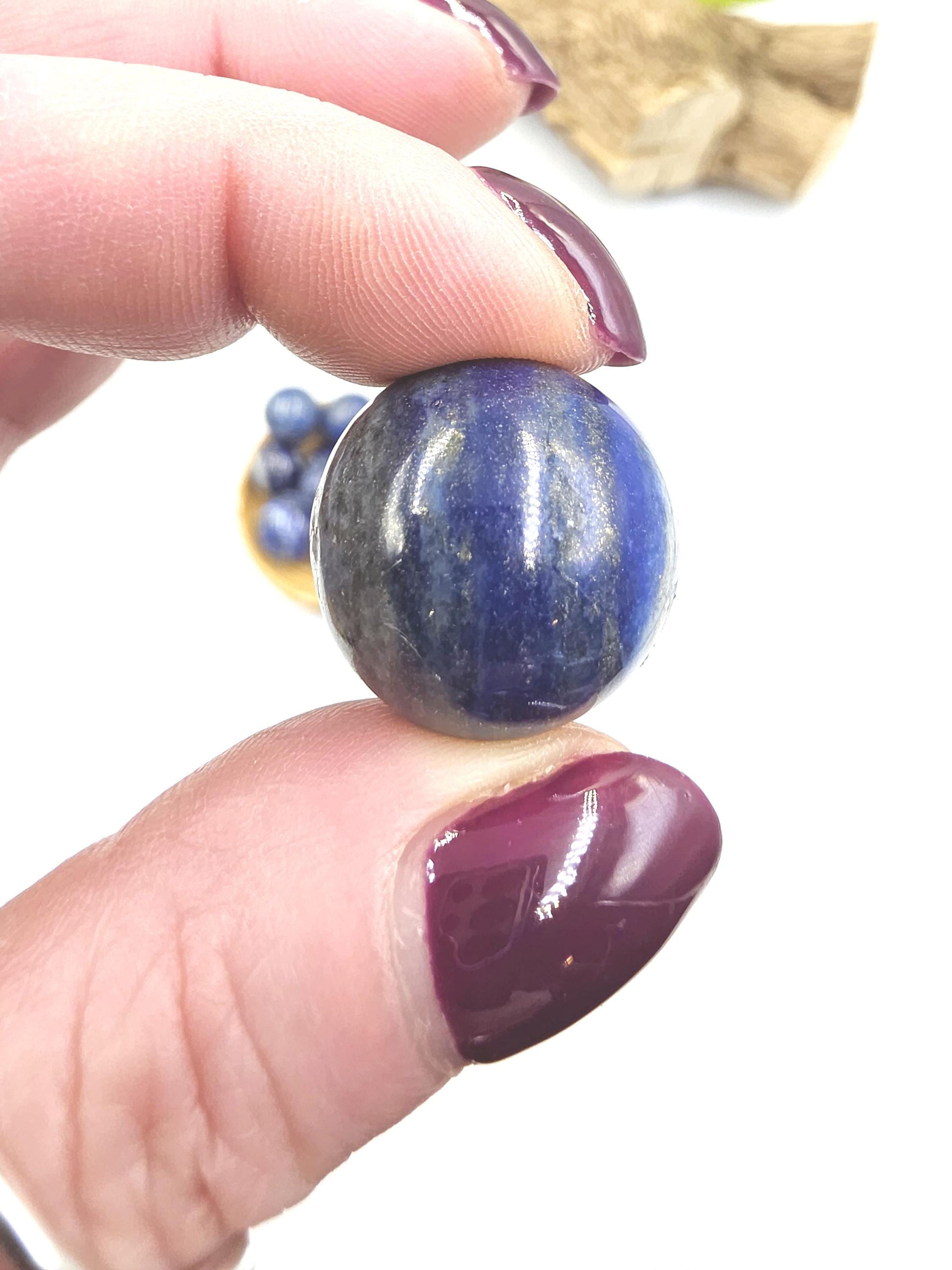 UV Reactive Lapis Lazuli Mini Spheres – Wisdom, Truth & Intuition Crystal Ball, 18-25+mm