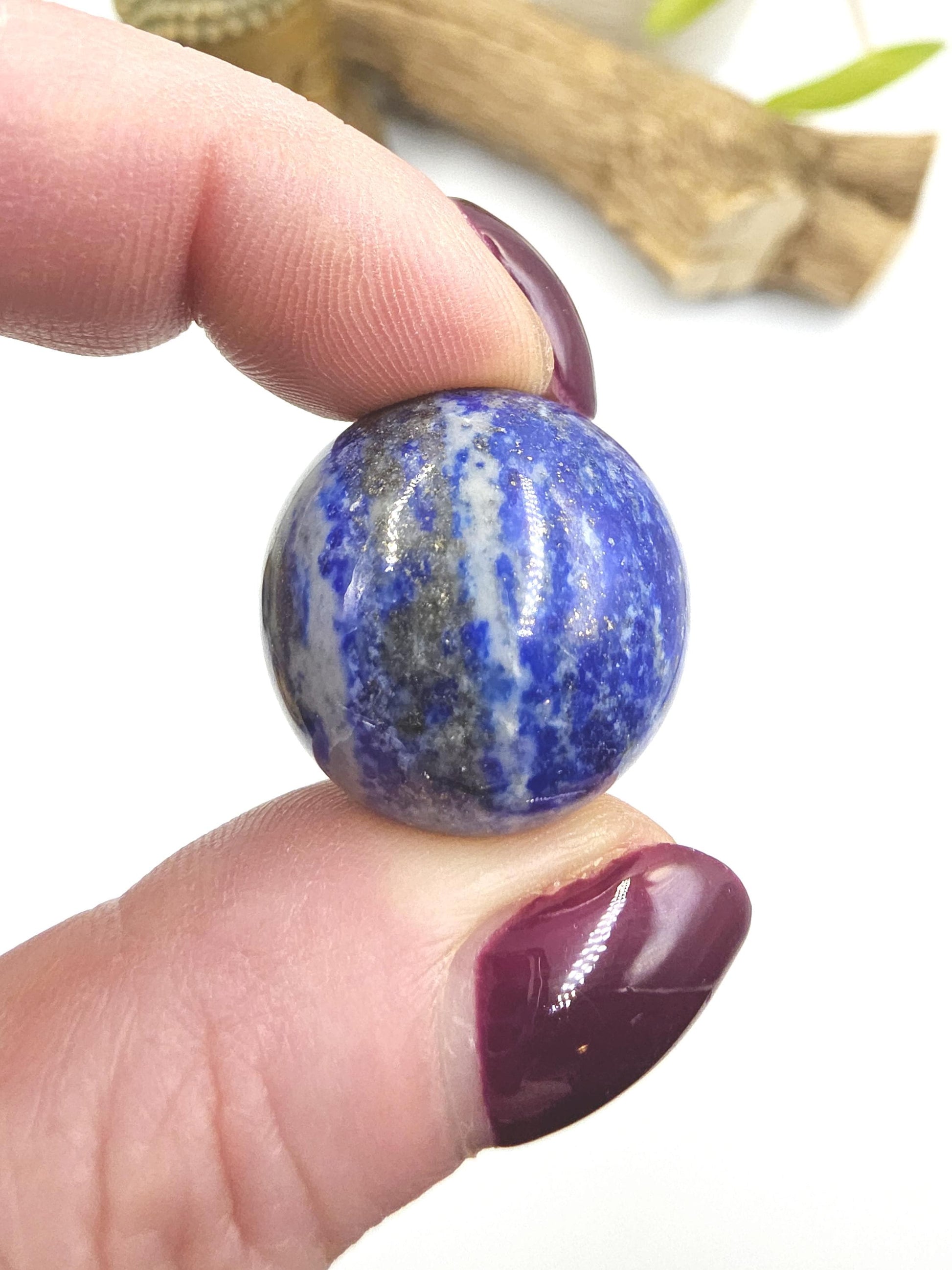 UV Reactive Lapis Lazuli Mini Spheres – Wisdom, Truth & Intuition Crystal Ball, 18-25+mm