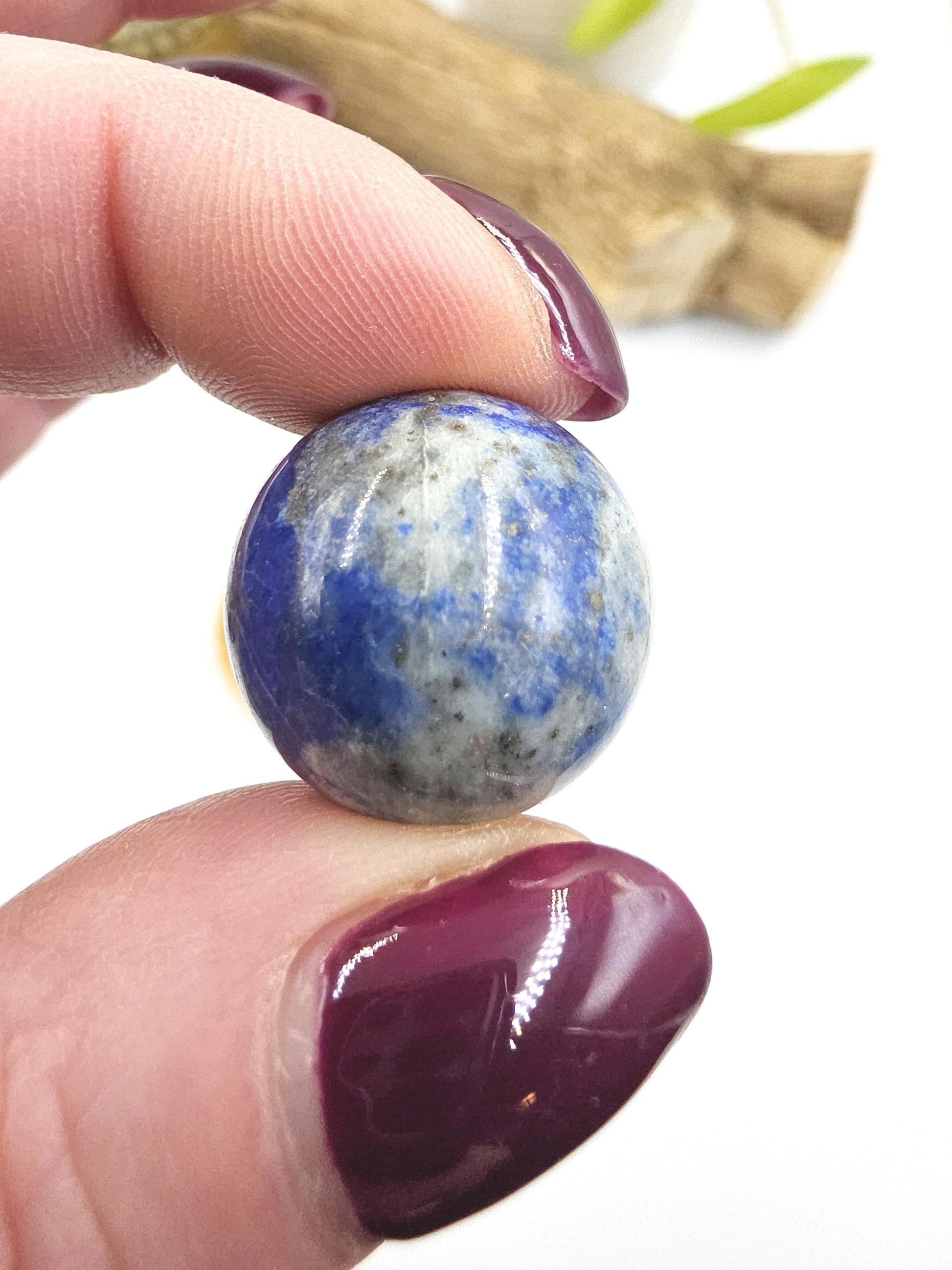 UV Reactive Lapis Lazuli Mini Spheres – Wisdom, Truth & Intuition Crystal Ball, 18-25+mm