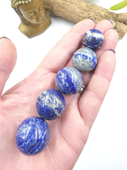UV Reactive Lapis Lazuli Mini Spheres – Wisdom, Truth & Intuition Crystal Ball, 18-25+mm