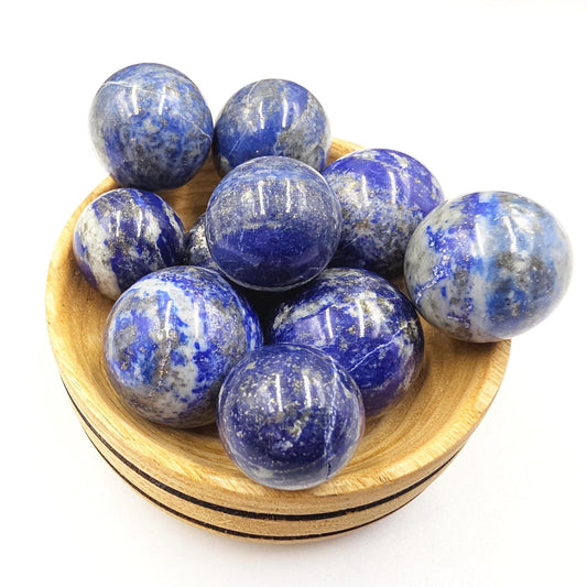 UV Reactive Lapis Lazuli Mini Spheres – Wisdom, Truth & Intuition Crystal Ball, 18-25+mm
