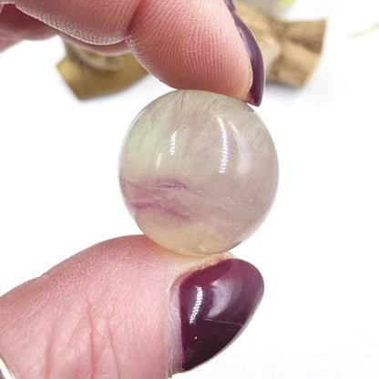 Fluorite Mini Sphere - Focus and Clarity Healing Crystal Ball, 26mm