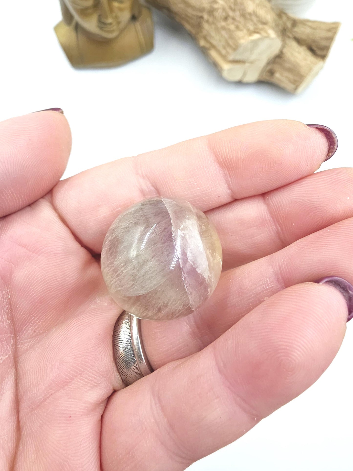 Fluorite Mini Sphere - Focus and Clarity Healing Crystal Ball, 26mm